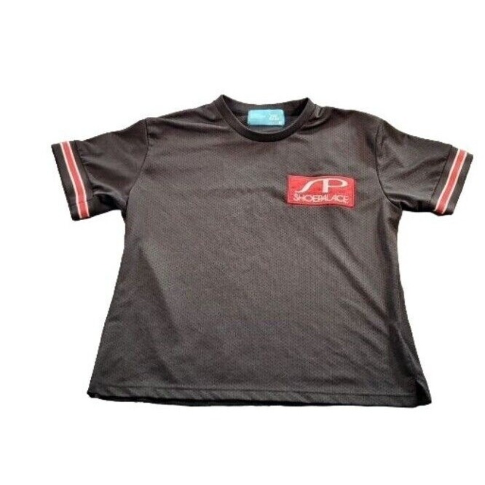 Shoe Palace Baseball Jersey Mens M Embroidered Black Casual Sportswear Button Up